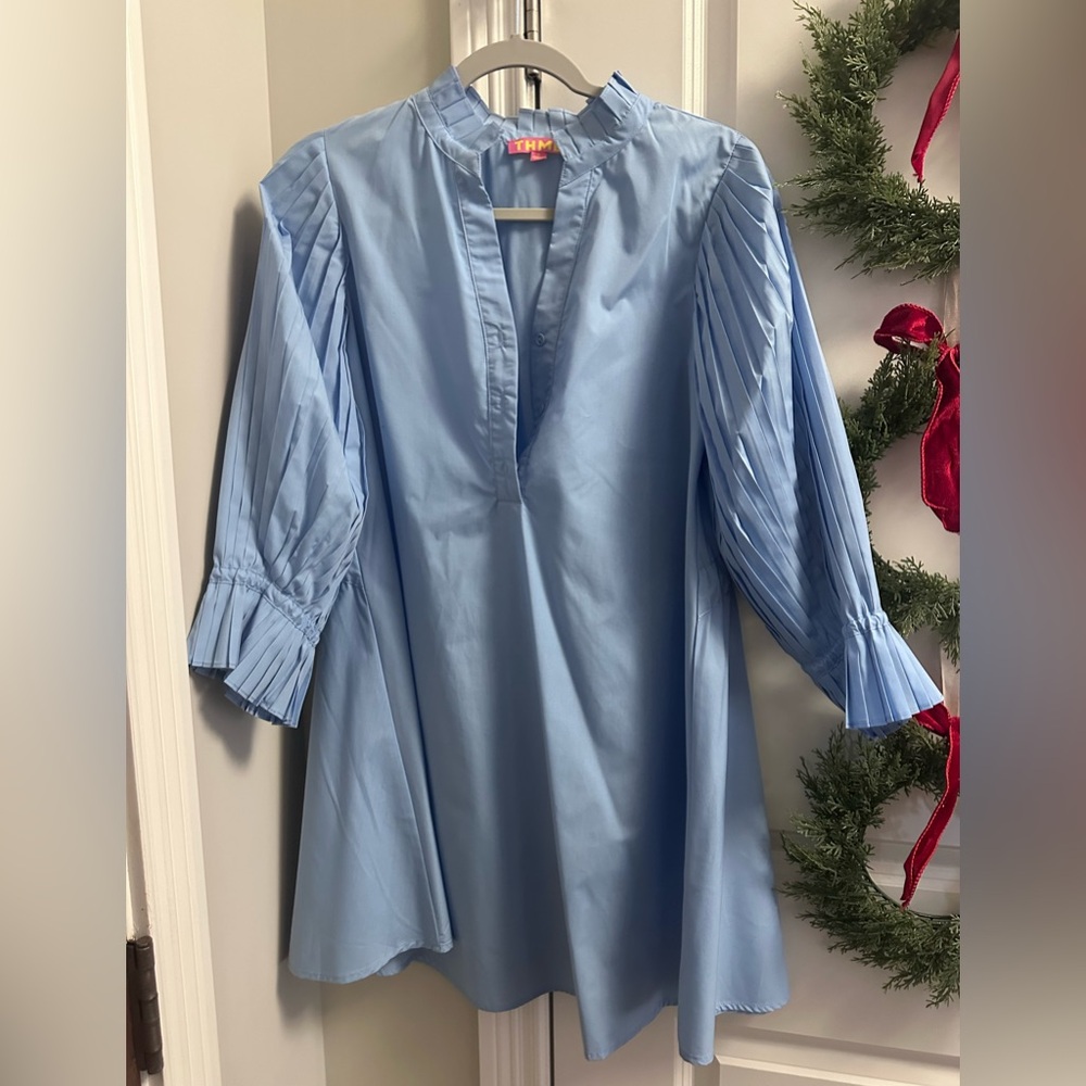 THML Sky Blue Long Sleeve Dress